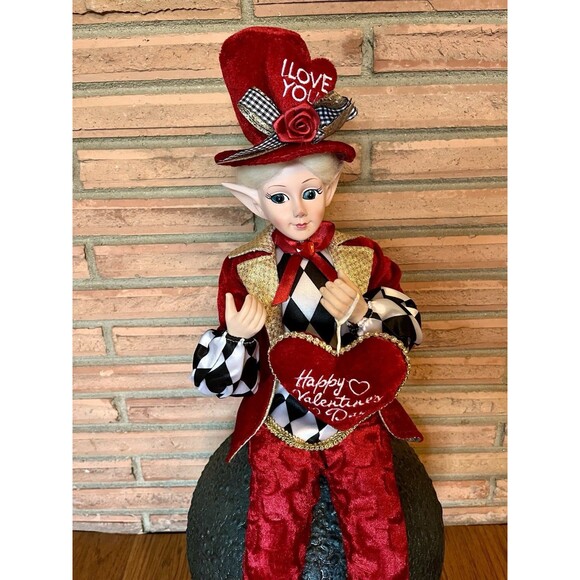 Large Cynthia Rowley Elf Fairy Shelf Sitter W/ Happy Valentines Day Heart Love - Picture 2 of 8